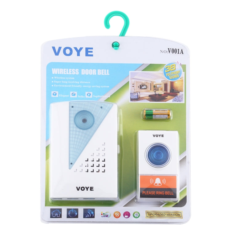 VOYE V001A Home Music Remote Control Wireless Doorbell with 38 Polyphony Sounds - Security by VOYE | Online Shopping UK | buy2fix