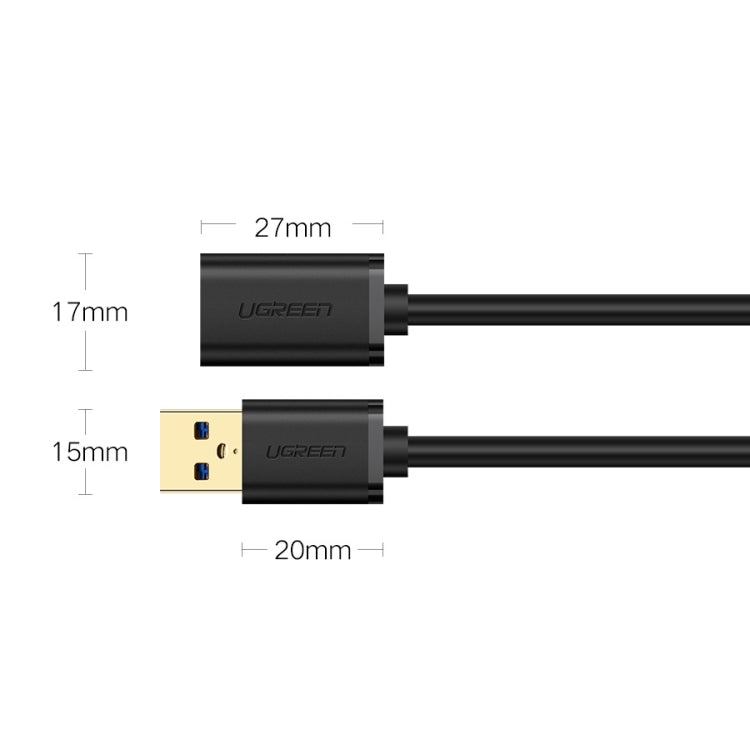 Ugreen 50cm USB 3.0 Male to Female Data Sync Super Speed Transmission Extension Cord Cable - USB 3.0 by UGREEN | Online Shopping UK | buy2fix