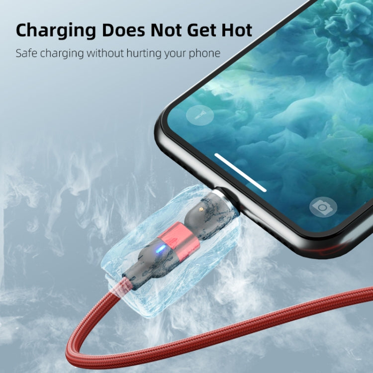 1m 3A Output USB to USB-C / Type-C 540 Degree Rotating Magnetic Data Sync Charging Cable (Red) - Mobile Accessories by buy2fix | Online Shopping UK | buy2fix