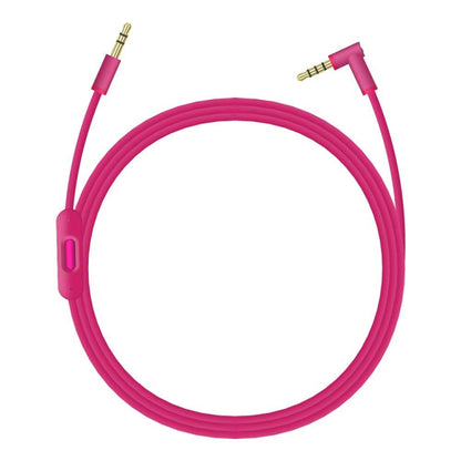 ZS0087 3.5mm Male to Male Earphone Cable with Mic & Wire-controlled, Cable Length: 1.4m(Rose Red) - Headset Accessories by buy2fix | Online Shopping UK | buy2fix