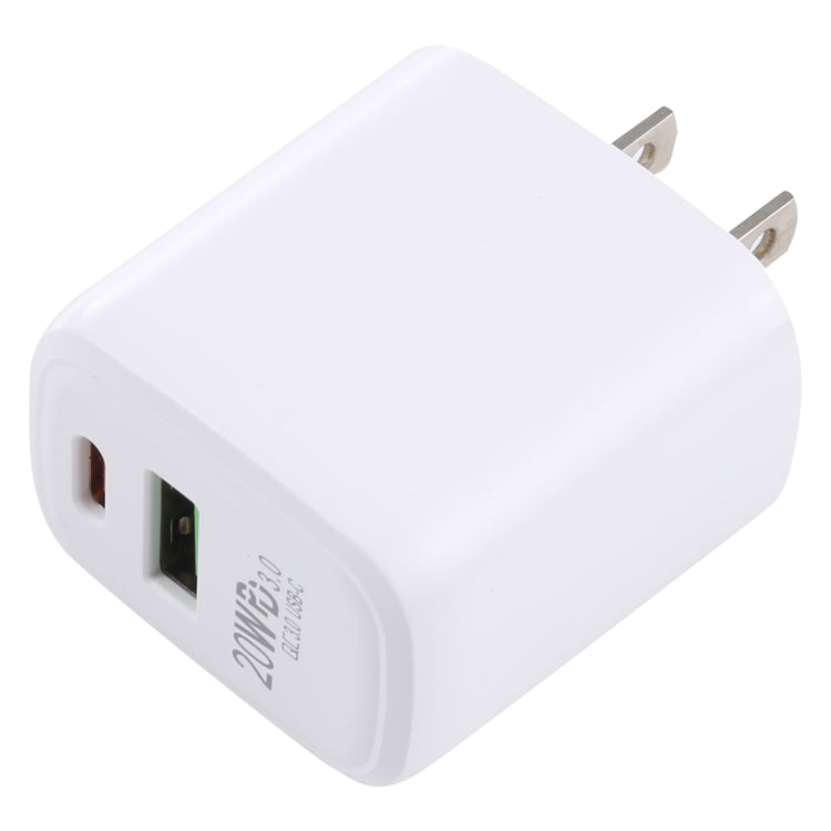 LZ-215A+C 20W QC 3.0 USB + PD 3.0 USB-C / Type-C Fast Charging Travel Charger, US Plug - USB Charger by buy2fix | Online Shopping UK | buy2fix