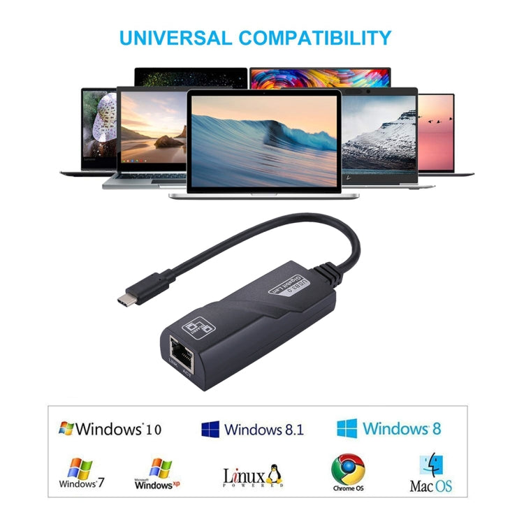 15cm USB-C / Type-C to RJ45 Gigabit Ethernet Network Adapter - Lan Cable and Tools by buy2fix | Online Shopping UK | buy2fix