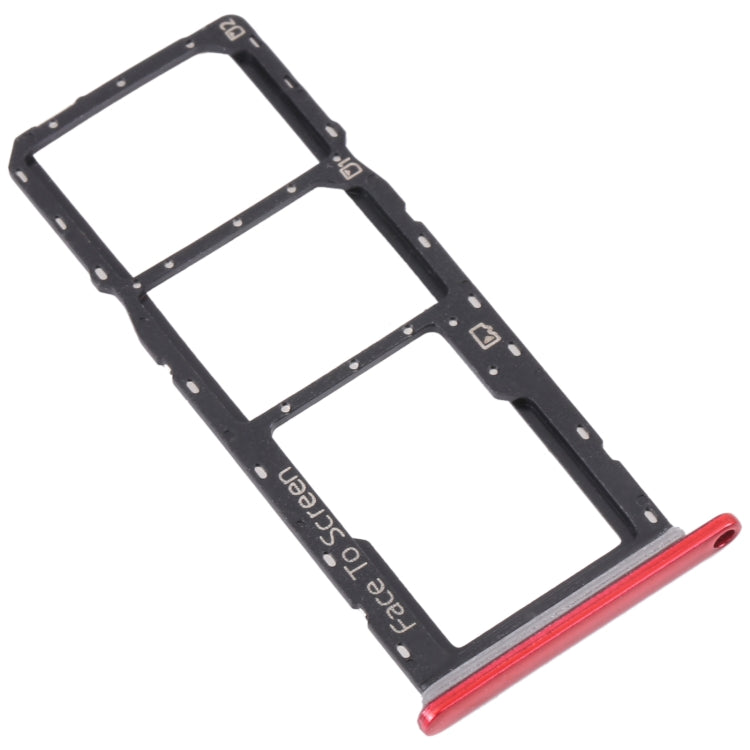 For ZTE Blade V40 Vita SIM Card Tray + SIM Card Tray + Micro SD Card Tray (Red) - For ZTE by buy2fix | Online Shopping UK | buy2fix