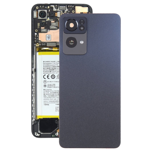 For OPPO Reno7 Pro Original Battery Back Cover with Camera Lens Cover(Black) - Back Cover by buy2fix | Online Shopping UK | buy2fix