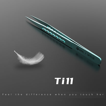 2UUL & WYLIE Ti11 Titanium Alloy Straight Tip Tweezers - Tweezers by 2UUL | Online Shopping UK | buy2fix