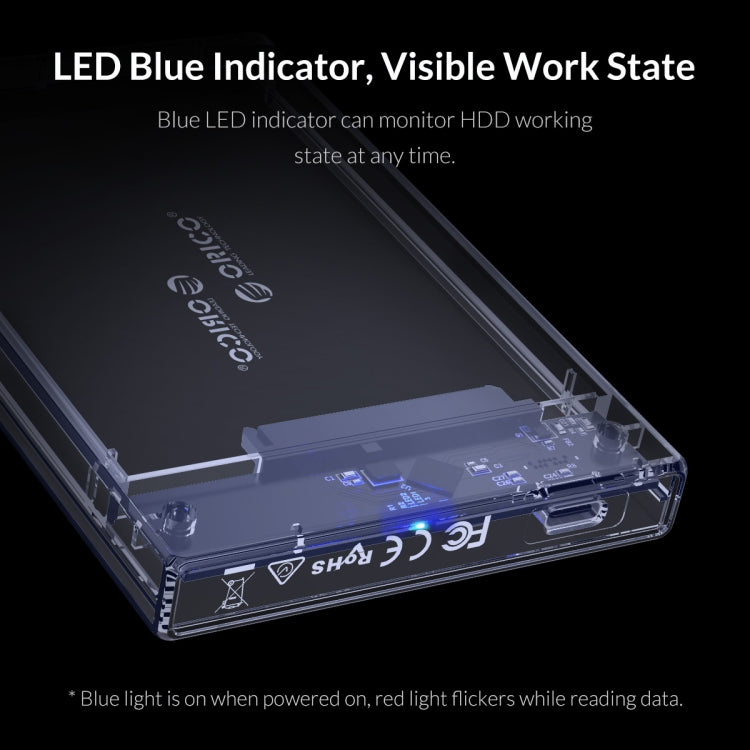 Transparent Series 2.5 inch 10Gbps Hard Drive Enclosure with Stand -  by ORICO | Online Shopping UK | buy2fix