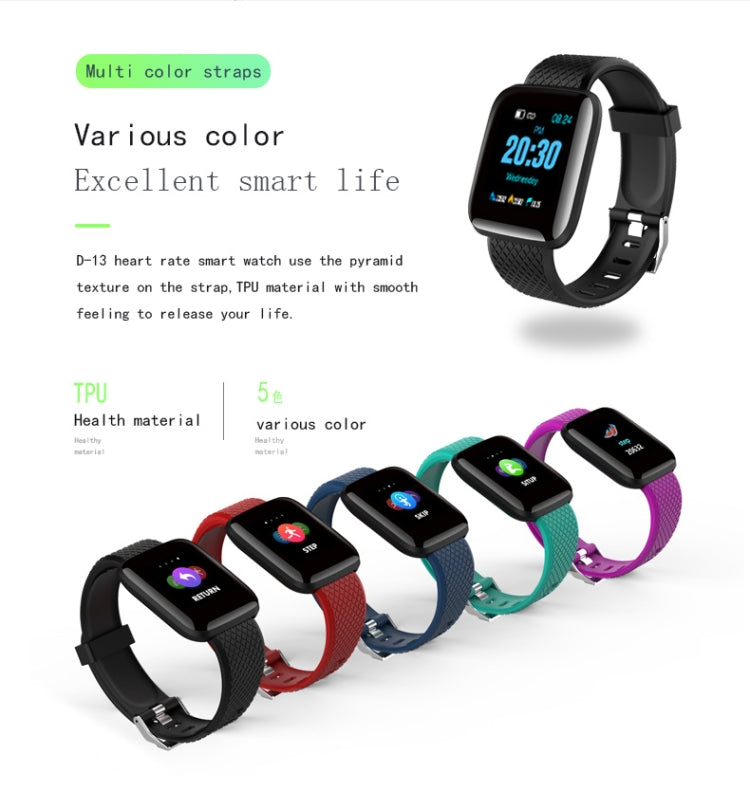 D13 1.3 inch OLED Color Screen Smart Bracelet IP67 Waterproof, Support Call Reminder/ Heart Rate Monitoring /Blood Pressure Monitoring/ Sleep Monitoring/Excessive Sitting Reminder/Blood Oxygen Monitoring(Green) - Smart Wear by buy2fix | Online Shopping UK | buy2fix