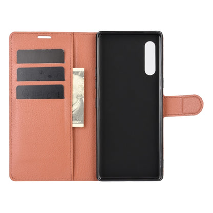 For LG Velvet Litchi Texture Horizontal Flip Protective Case with Holder & Card Slots & Wallet(Brown) - Mobile Accessories by buy2fix | Online Shopping UK | buy2fix