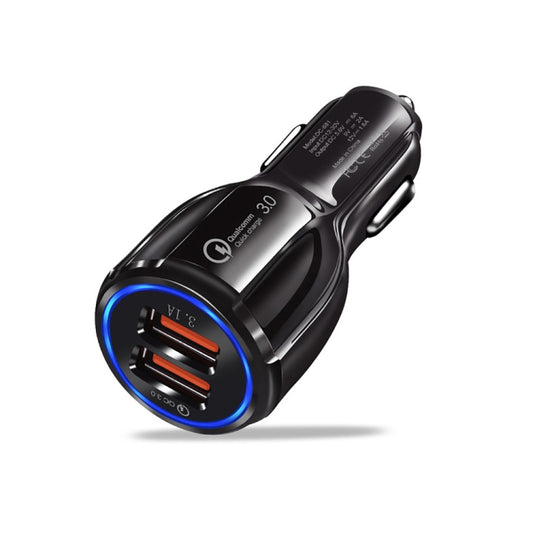 Qc3.0 Dual USB 6A Vehicle Fast Charger / Mobile Phone Tablet Fast Charging(Black) - Car Charger by buy2fix | Online Shopping UK | buy2fix