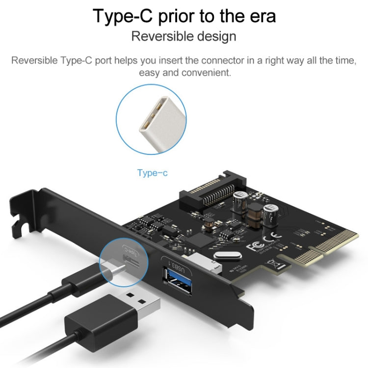 ORICO PA31-AC 2 Port USB3.1 PCI-E Adapter - Add-on Cards by ORICO | Online Shopping UK | buy2fix