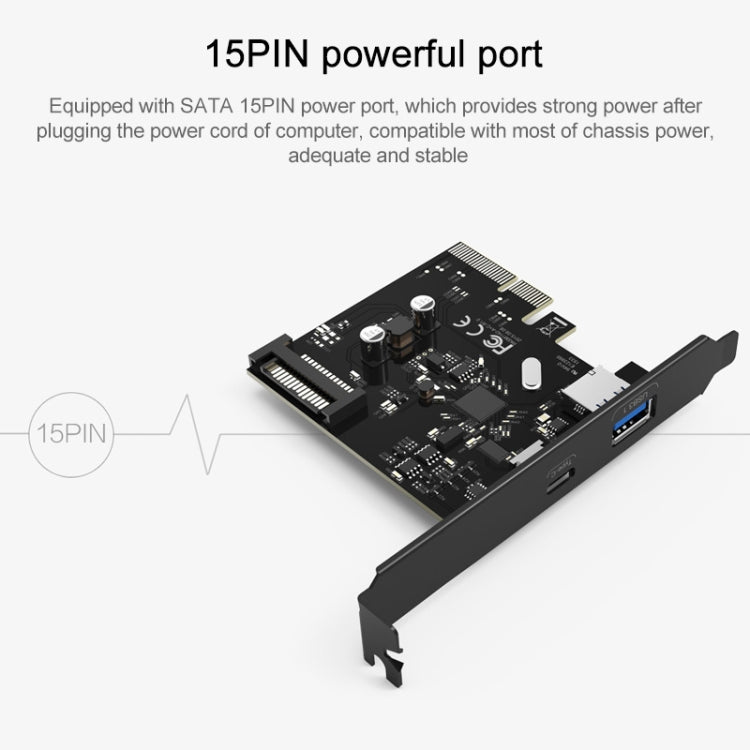 ORICO PA31-AC 2 Port USB3.1 PCI-E Adapter - Add-on Cards by ORICO | Online Shopping UK | buy2fix