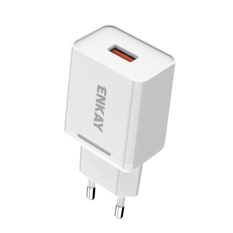 ENKAY Hat-Prince T033 18W USB QC 3.0 Fast Charging Travel Charger Power Adapter, EU Plug - Apple Accessories by ENKAY | Online Shopping UK | buy2fix