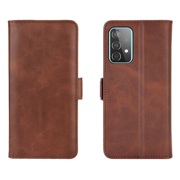 For Samsung Galaxy A52 5G / 4G Dual-side Magnetic Buckle Horizontal Flip Leather Case with Holder & Card Slots & Wallet(Brown) - Samsung Accessories by buy2fix | Online Shopping UK | buy2fix