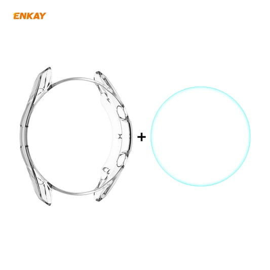 For Samsung Galaxy Watch 3 45mm 2 in 1 ENKAY Hat-Prince Transparent Soft TPU Case + 0.2mm 9H 2.15D Curved Edge Tempered Glass Film - Watch Cases by ENKAY | Online Shopping UK | buy2fix