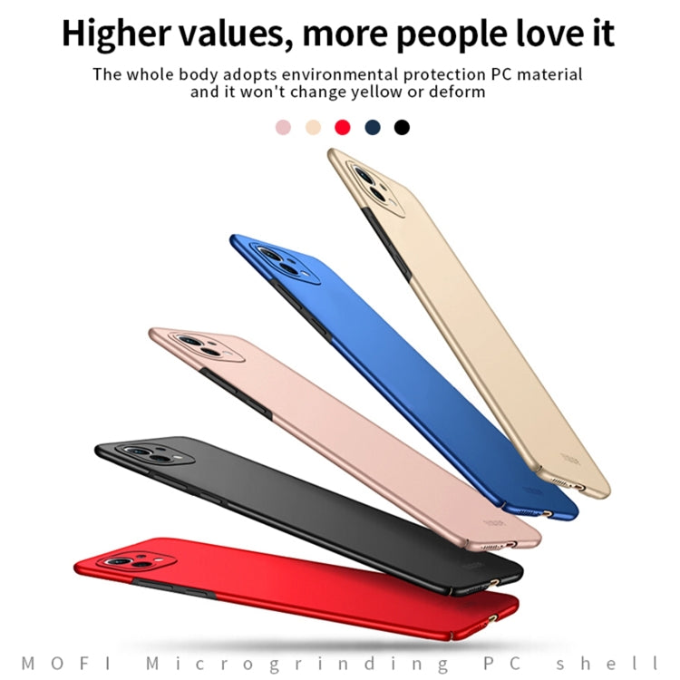 For Xiaomi Mi 11 MOFI Frosted PC Ultra-thin Hard Case(Gold) - Mi 11 Cases by MOFI | Online Shopping UK | buy2fix