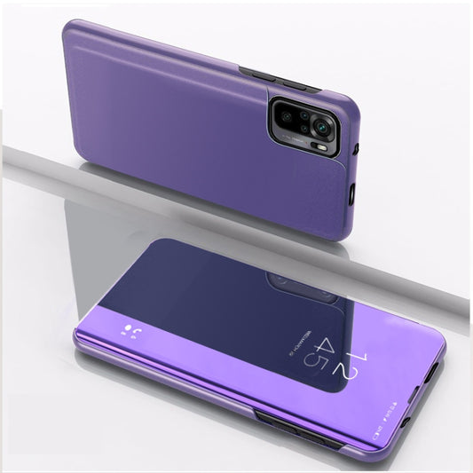 For Xiaomi Redmi Note 10 Pro Plated Mirror Horizontal Flip Leather Case with Holder(Purple Blue) - Note 10 Pro Cases by buy2fix | Online Shopping UK | buy2fix