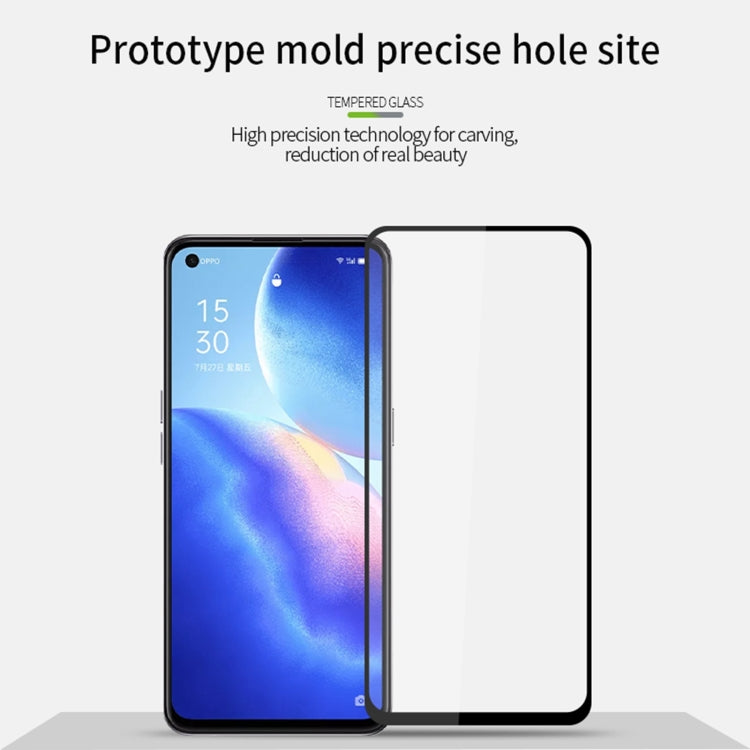 For OPPO Reno5 Z / A94 PINWUYO 9H 2.5D Full Screen Tempered Glass Film(Black) - OPPO Tempered Glass by PINWUYO | Online Shopping UK | buy2fix