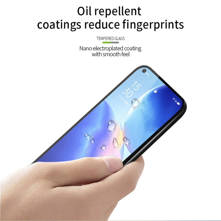 For OPPO Reno5 Z / A94 PINWUYO 9H 2.5D Full Screen Tempered Glass Film(Black) - OPPO Tempered Glass by PINWUYO | Online Shopping UK | buy2fix