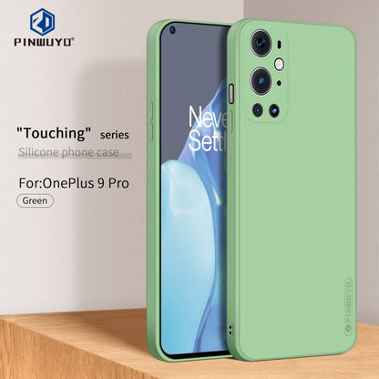 For OnePlus 9 Pro PINWUYO Touching Series Liquid Silicone TPU Shockproof Case(Green) - OnePlus Cases by PINWUYO | Online Shopping UK | buy2fix