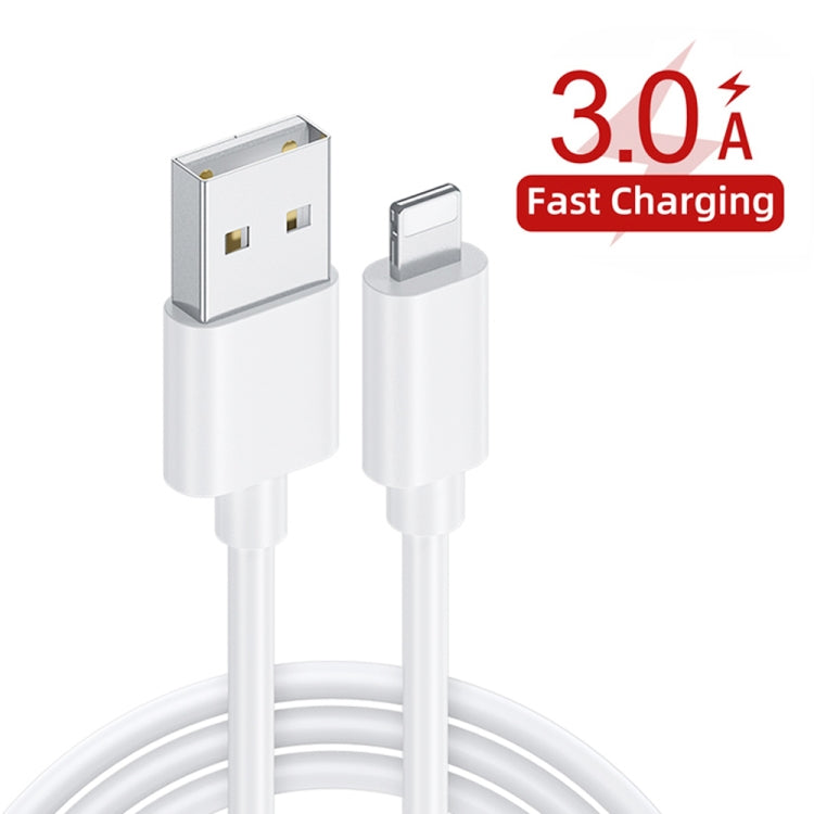 F002C QC3.0 USB + USB 2.0 LED Digital Display Fast Charger with USB to 8 Pin Data Cable, US Plug(White) - Apple Accessories by buy2fix | Online Shopping UK | buy2fix