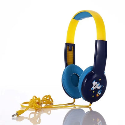 KID101 Portable Cute Children Learning Wired Headphone(Blue Yellow) - Multimedia Headset by buy2fix | Online Shopping UK | buy2fix