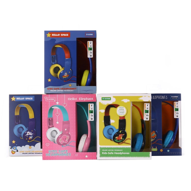 KID101 Portable Cute Children Learning Wired Headphone(Blue Yellow) - Multimedia Headset by buy2fix | Online Shopping UK | buy2fix