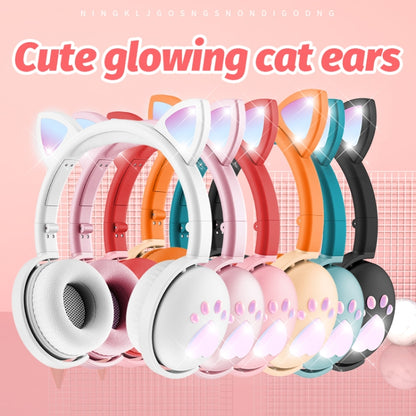 BK9 HiFi 7.1 Surround Sound Cat Claw Luminous Cat Ear Bluetooth Gaming Headset with Mic(Green) - Multimedia Headset by buy2fix | Online Shopping UK | buy2fix