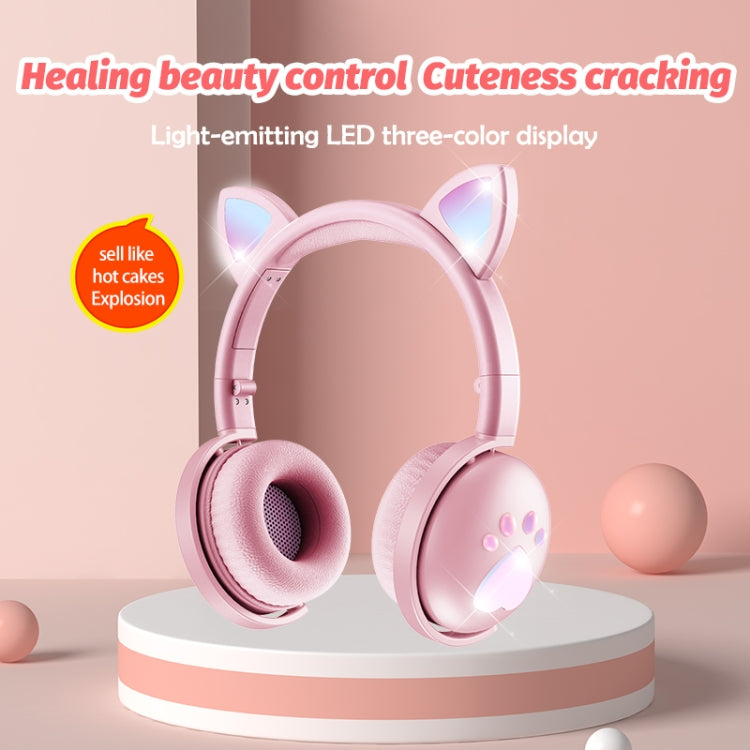 BK9 HiFi 7.1 Surround Sound Cat Claw Luminous Cat Ear Bluetooth Gaming Headset with Mic(Pink) - Multimedia Headset by buy2fix | Online Shopping UK | buy2fix