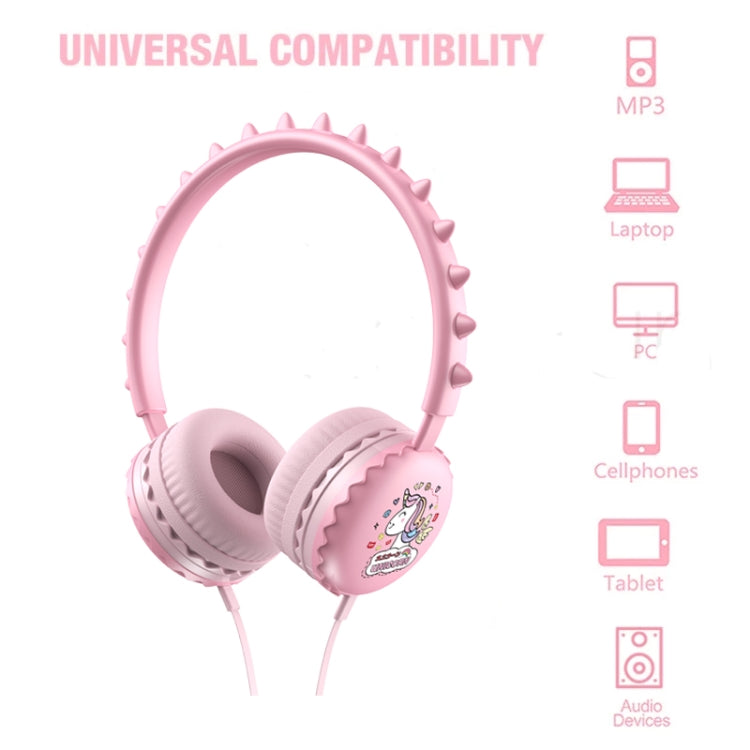 Y19 Cute Cartoon Stereo Music Wired Headphones with Microphone(Cute Dinosaur) - Multimedia Headset by buy2fix | Online Shopping UK | buy2fix