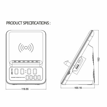 AEC BT512 Multifunctional Bluetooth Speaker 10W Wireless Charger LED Desktop Electronic Alarm Clock - Desktop Speaker by AEC | Online Shopping UK | buy2fix