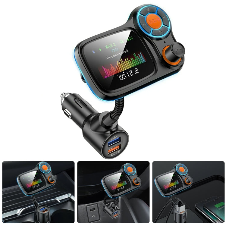 T831 Bluetooth 5.0 Car FM Transmitter Colorful Adapter Car MP3 Player - In Car by buy2fix | Online Shopping UK | buy2fix