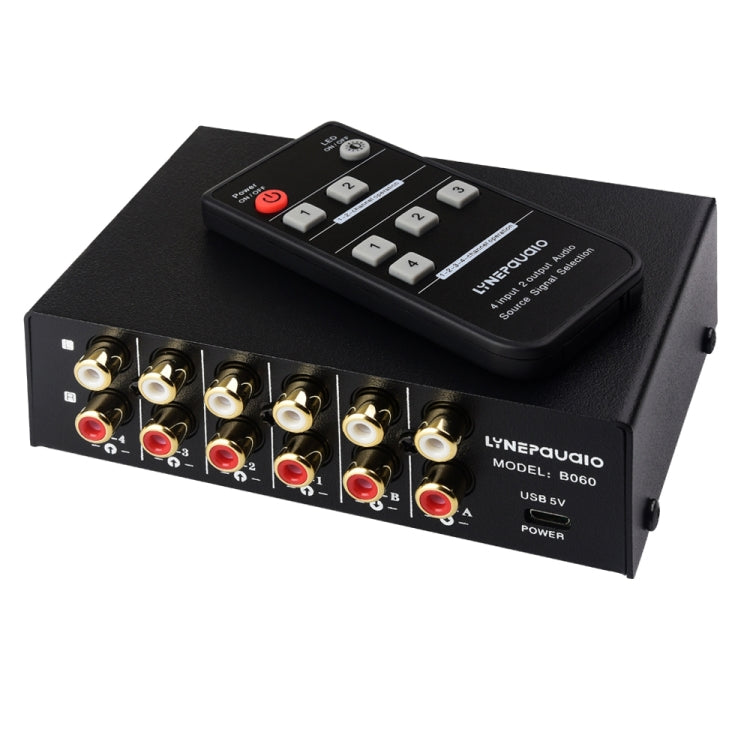 4 In 2 Out / 2 In 4 Out RCA Audio Signal Selector Switch Device with Remote Control - Consumer Electronics by buy2fix | Online Shopping UK | buy2fix