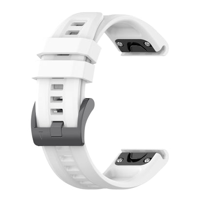 For Garmin Fenix 5X Plus 26mm Silicone Sport Pure Color Watch Band(White) - Smart Wear by buy2fix | Online Shopping UK | buy2fix