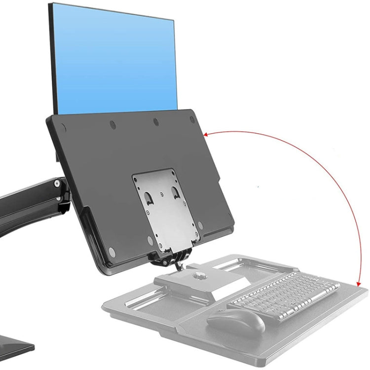 NORTH BAYOU NB40 Ergonomic Height Adjust Computer Stand Workstation 22-32 Inch Monitor Mount Bracket with Keyboard Plate Desk Stand - Computer & Networking by buy2fix | Online Shopping UK | buy2fix