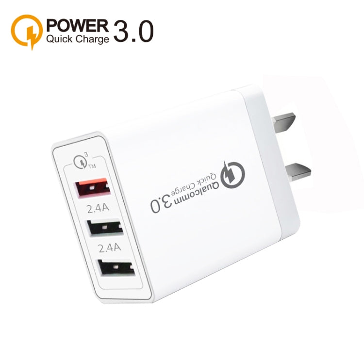 SDC-30W QC3.0 USB + 2 x USB2.0 Port Quick Charger with USB to Micro USB  Cable, AU Plug - Mobile Accessories by buy2fix | Online Shopping UK | buy2fix