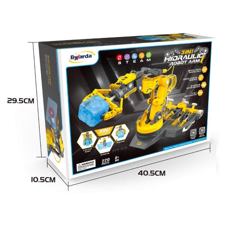 MoFun 102 Hydraulic Robot Arm 3 in 1 Science and Education Assembled Toys(Yellow) - DIY Developmental Toys by MoFun | Online Shopping UK | buy2fix