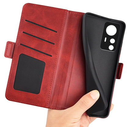 For Xiaomi 12T / 12T Pro / Redmi K50 Ultra Dual-side Magnetic Buckle Leather Phone Case(Red) - Xiaomi Cases by buy2fix | Online Shopping UK | buy2fix