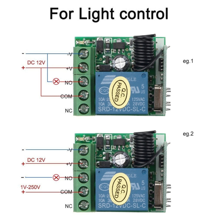 DC12V 1CH RF Remote Control Switch / 10A Relay / 433MHZ Switch Receiver - Consumer Electronics by buy2fix | Online Shopping UK | buy2fix