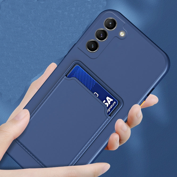 For Samsung Galaxy A14 5G Skin Feel Card TPU Contrast Color Button Phone Case(Dark Blue) - Galaxy Phone Cases by buy2fix | Online Shopping UK | buy2fix