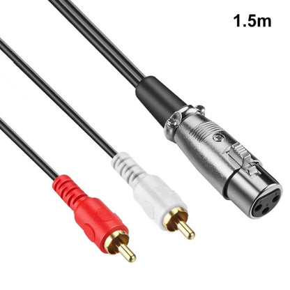 JUNSUNMAY 2 RCA Male to XLR Female Stereo Audio Cable, Cable Length:1.5m -  by JUNSUNMAY | Online Shopping UK | buy2fix