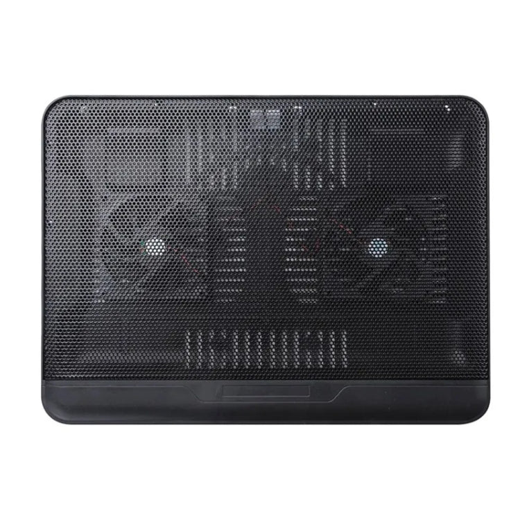 N128 Work Game Dual Fan Laptop Cooling Pad Heat Dissipation Holder with LED Light -  by buy2fix | Online Shopping UK | buy2fix