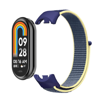 For Xiaomi Mi Band 8 ENKAY Hat-Prince 2 in 1 Set Full Coverage Screen Protector + Nylon Loop Watch Band(Rainbow+Purple) - Watch Bands by ENKAY | Online Shopping UK | buy2fix