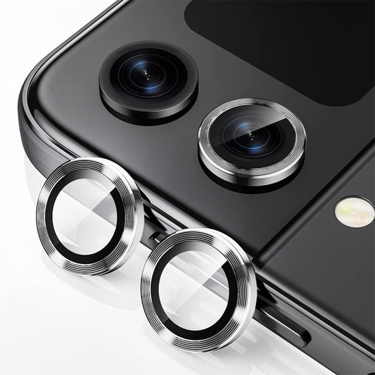 For Samsung Galaxy Z Flip5 ENKAY Hat-Prince 9H Rear Lens Aluminium Alloy Tempered Glass Film(Silver) - Galaxy Z Flip5 5G Tempered Glass by ENKAY | Online Shopping UK | buy2fix