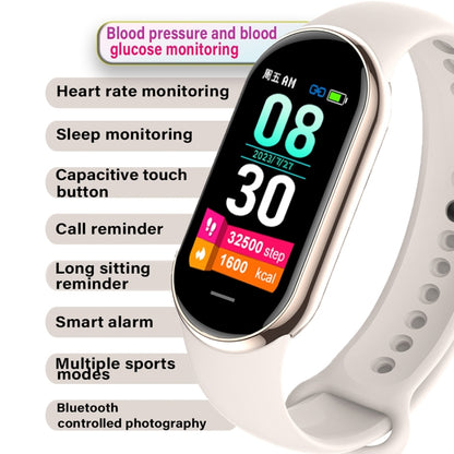 M8 1.14 inch IP68 Waterproof Color Screen Smart Watch,Support  Heart Rate / Blood Pressure / Blood Oxygen / Blood Sugar Monitoring(Orange) - Smart Wristbands by buy2fix | Online Shopping UK | buy2fix