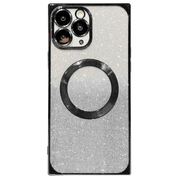 For iPhone 11 Pro Square Gradient Magsafe Electroplating TPU Phone Case(Black) - iPhone 11 Pro Cases by buy2fix | Online Shopping UK | buy2fix