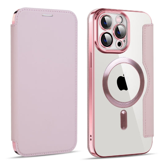 For iPhone 15 Pro Max MagSafe Magnetic RFID Anti-theft Leather Phone Case(Pink) - iPhone 15 Pro Max Cases by buy2fix | Online Shopping UK | buy2fix