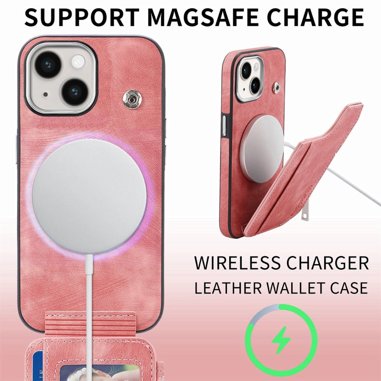 For iPhone 15 Pro Max Magsafe Zipper RFID Wallet All-inclusive Shockrpoof Phone Case(Pink) - iPhone 15 Pro Max Cases by buy2fix | Online Shopping UK | buy2fix