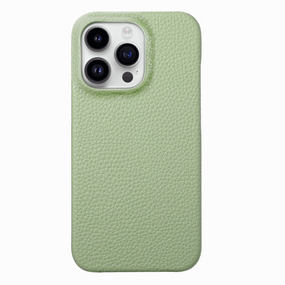 For iPhone 15 Pro Max Litchi Oil Edge Leather Back Phone Case(Tea Green) - iPhone 15 Pro Max Cases by buy2fix | Online Shopping UK | buy2fix