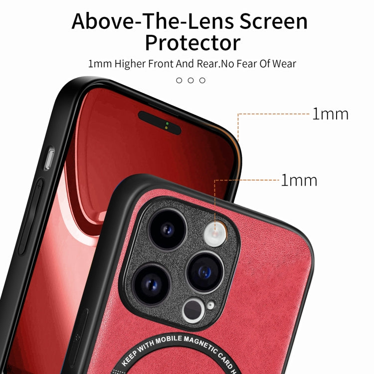 For iPhone 15 Pro Max Solid Color Leather Skin Back Phone Case(Red) - iPhone 15 Pro Max Cases by buy2fix | Online Shopping UK | buy2fix