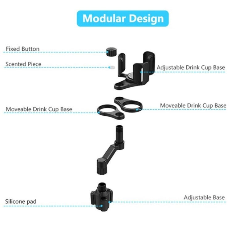 D03 For Drink Bottle Snack Car Cup Holder Expander Adjustable Dual Round Car Cup Holder - Car Drink Holders by buy2fix | Online Shopping UK | buy2fix